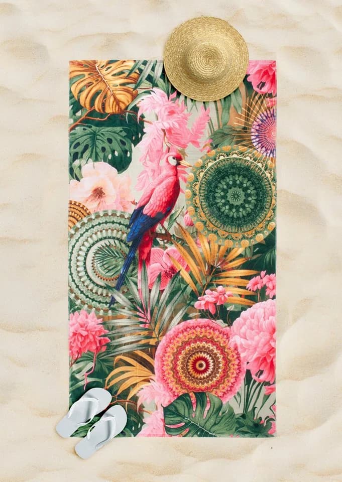 HIP Strandtuch Palay Grün Baumwoll-Velours Mandala