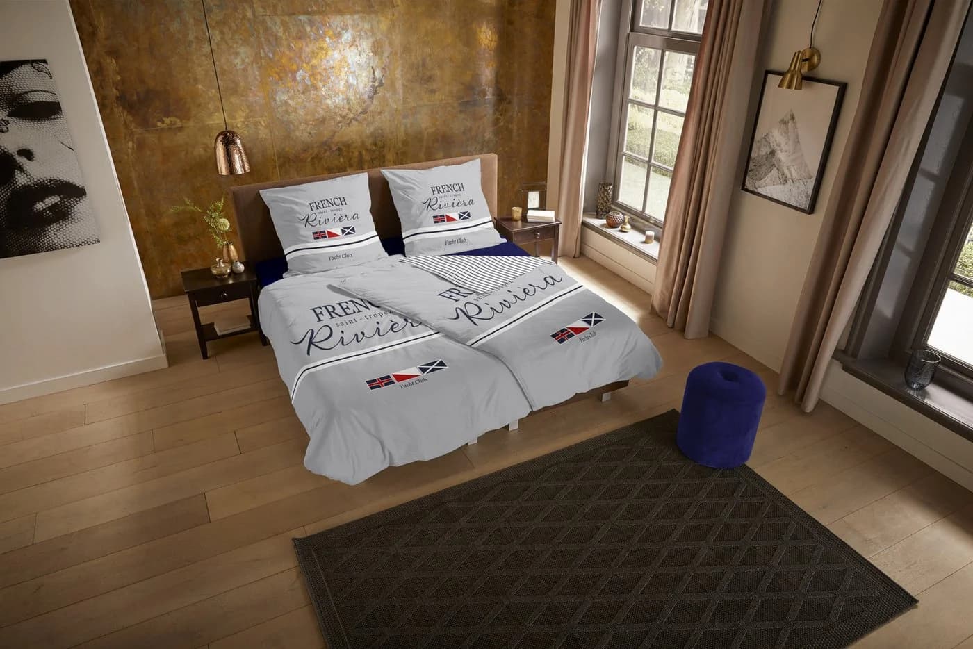 PURE luxury Collection Wendebettwäsche Grau Maritim 2-tlg.