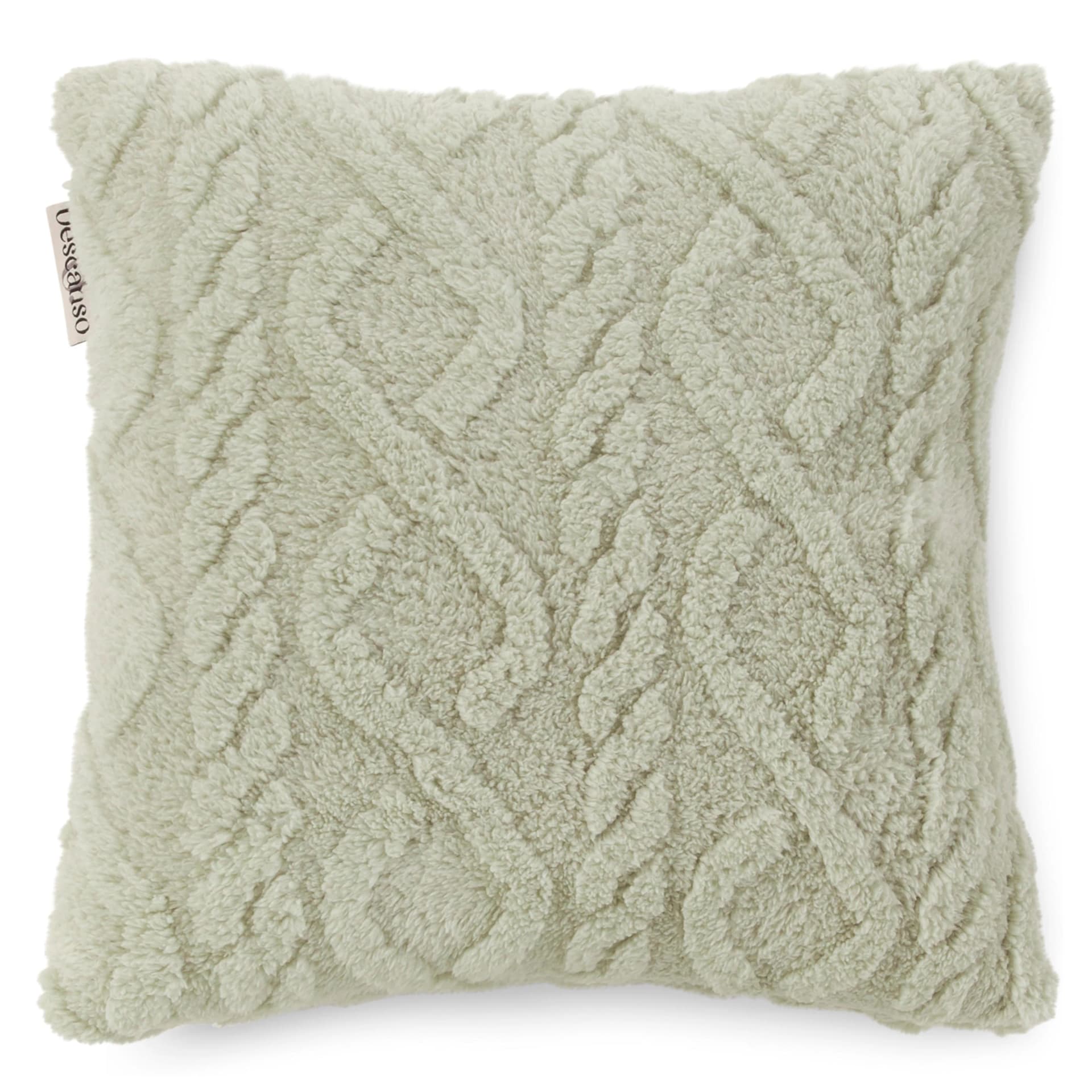 Descanso Dekokissen Jacquard Teddy Grün 40x40 cm