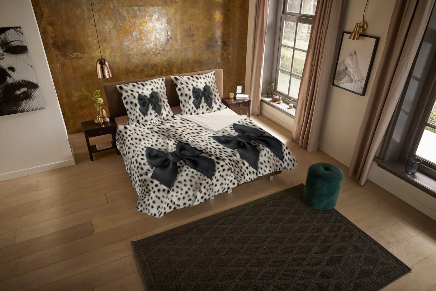 PURE luxury collection Wendebettwäsche Ragna Ecru Leopard