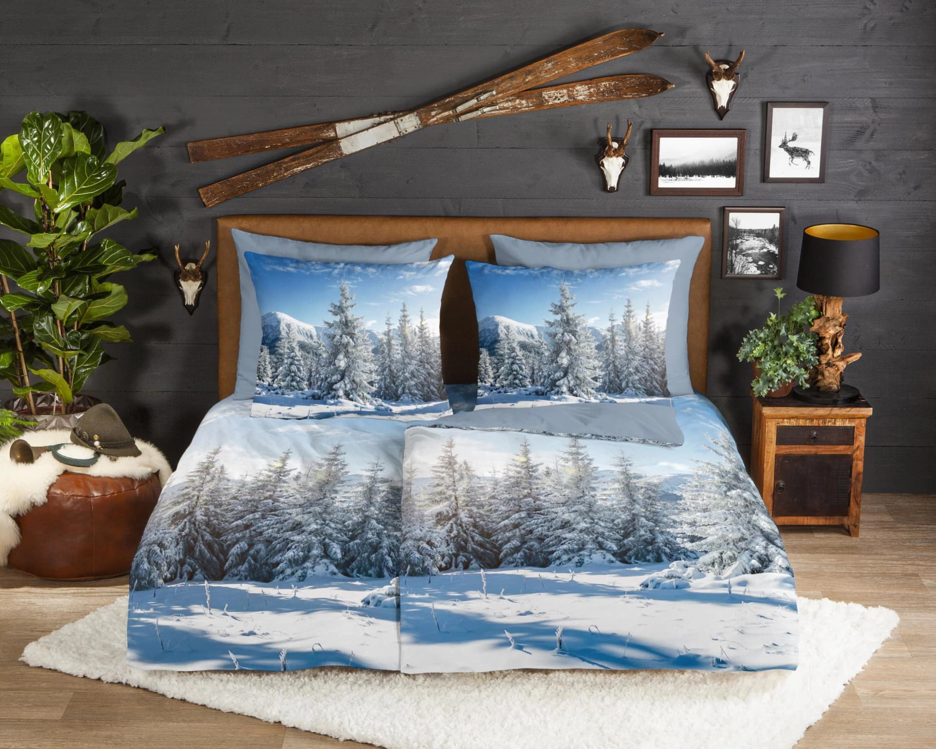 Good Morning Wendebettwäsche Albert Blau Flanell