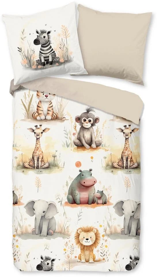 Kinderbettwäsche Pete Sand 135x200 Microfaser 2-teilig