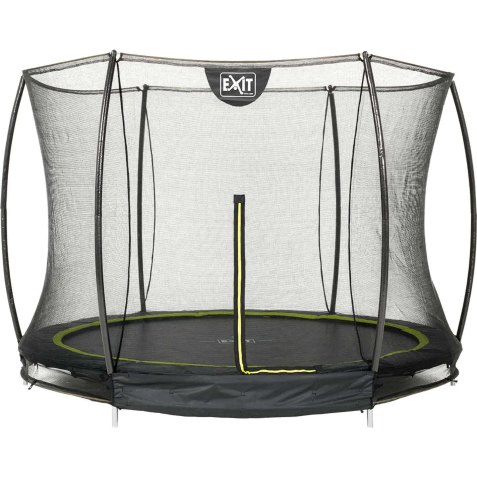 EXIT Silhouette Ground 427 Bodentrampolin 14ft mit Sicherheitsnetz Schwarz/Grün
