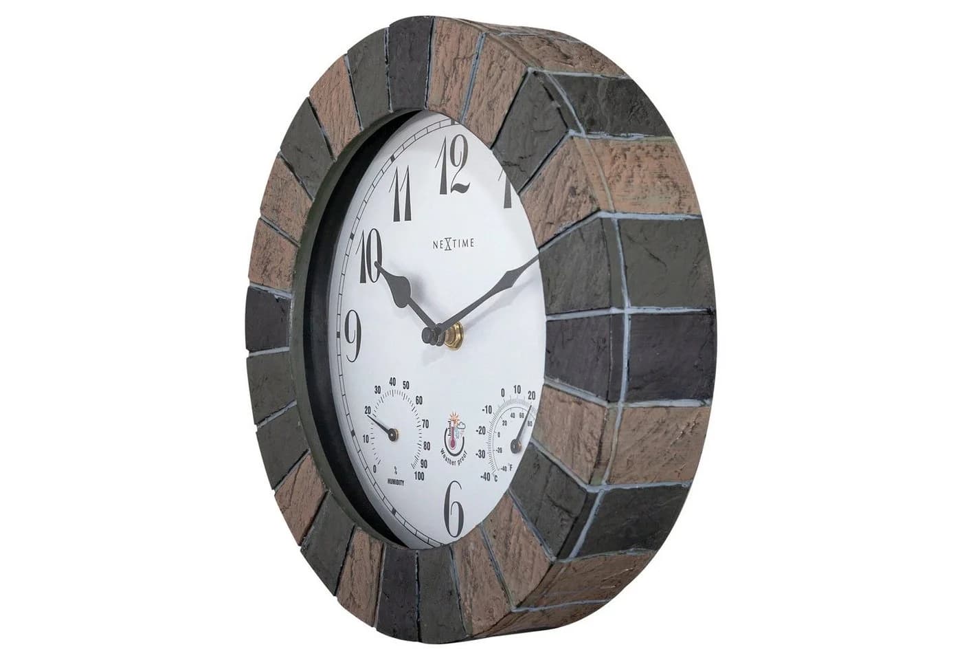 NEXTIME Wanduhr 4311 Wetterfeste Uhr aus Stein