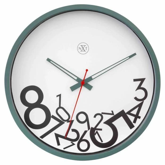 Wanduhr Dropped Members Grün/Weiß
