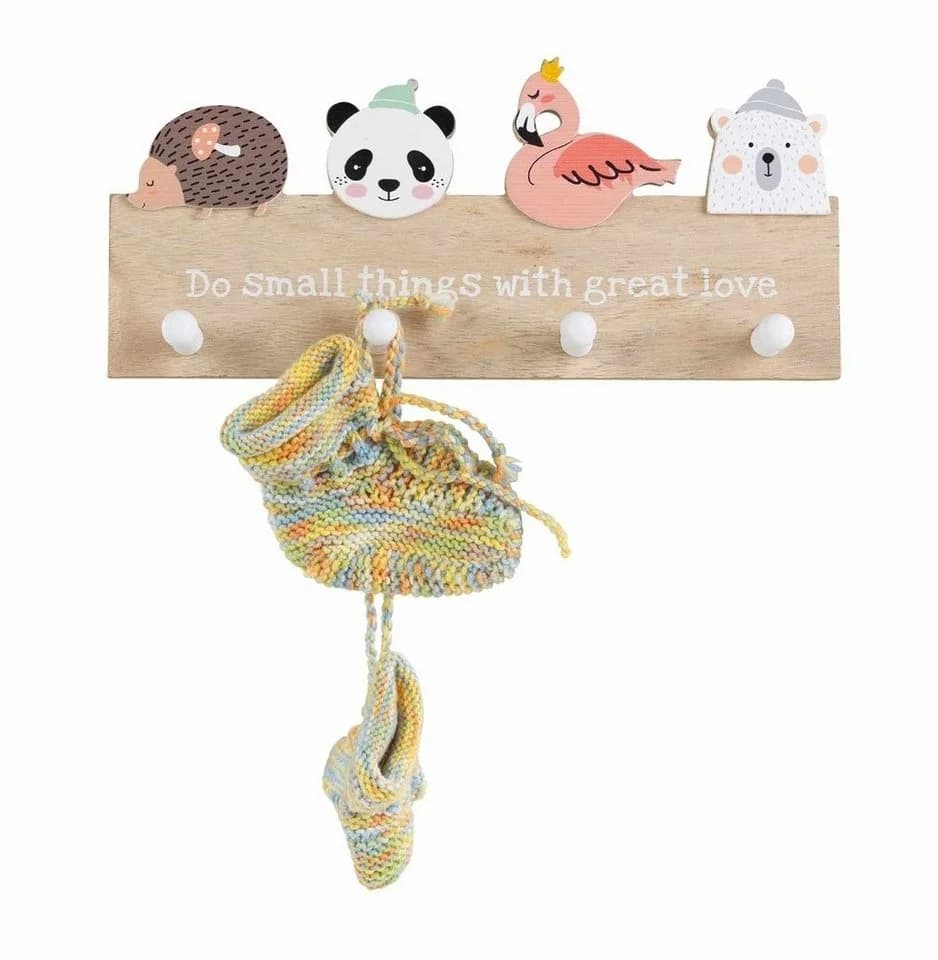 Garderobenleiste JONA mit 4 Haken und Tiermotiven