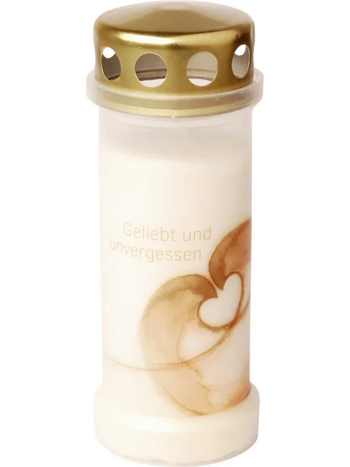 Bolsius Grabkerze Dauerbrenner Nr. 6 Herz Weiß
