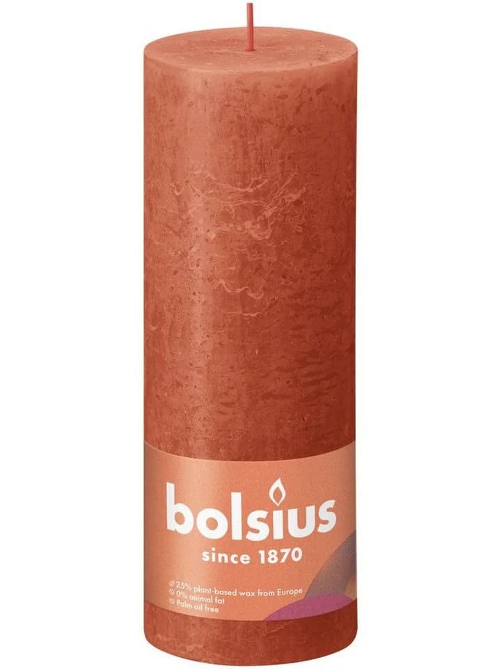 Bolsius Rustik Stumpenkerze Herbstliches Orange 19 cm