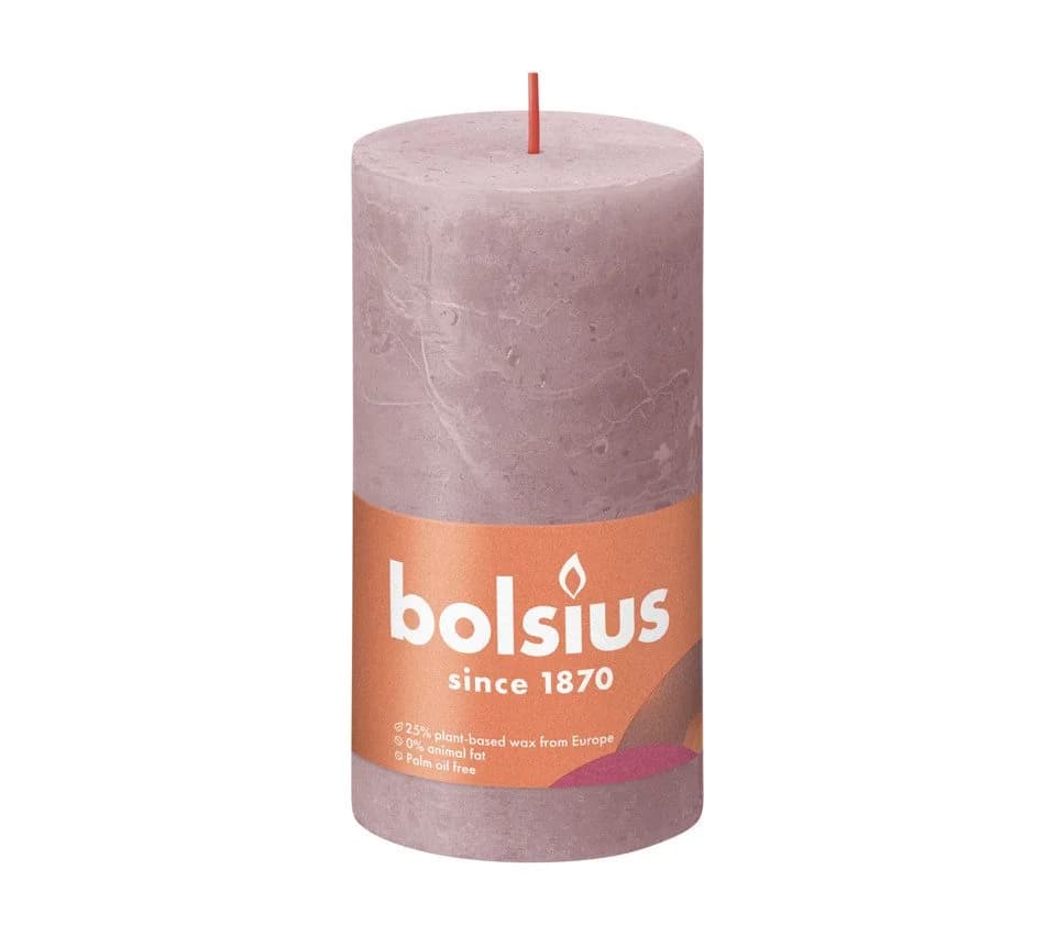 Bolsius Rustik-Kerze Shine 13/7 cm Eschen-Rose