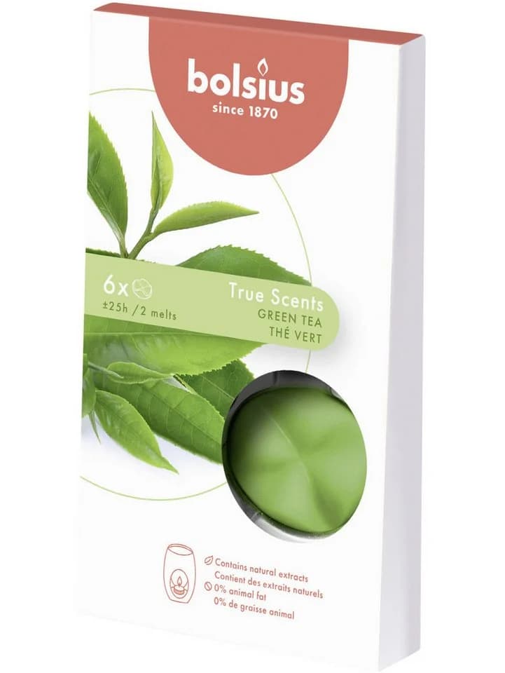Bolsius Duftkerze True Scents Wax Melts Grüner Tee 6er