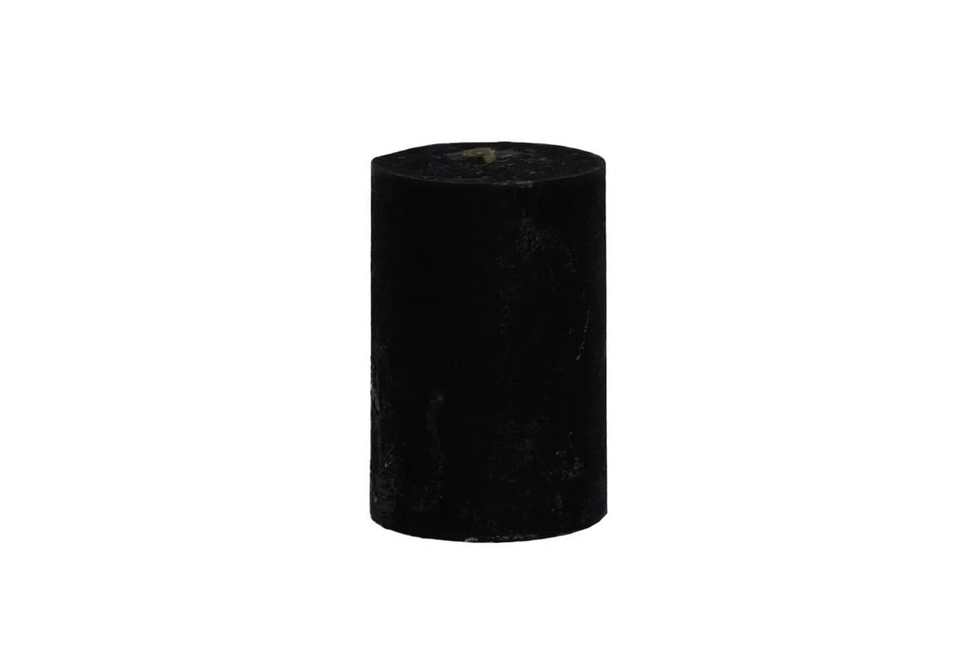 B&S Stumpenkerze Rustikkerze Schwarz 7,5 x Ø 5 cm
