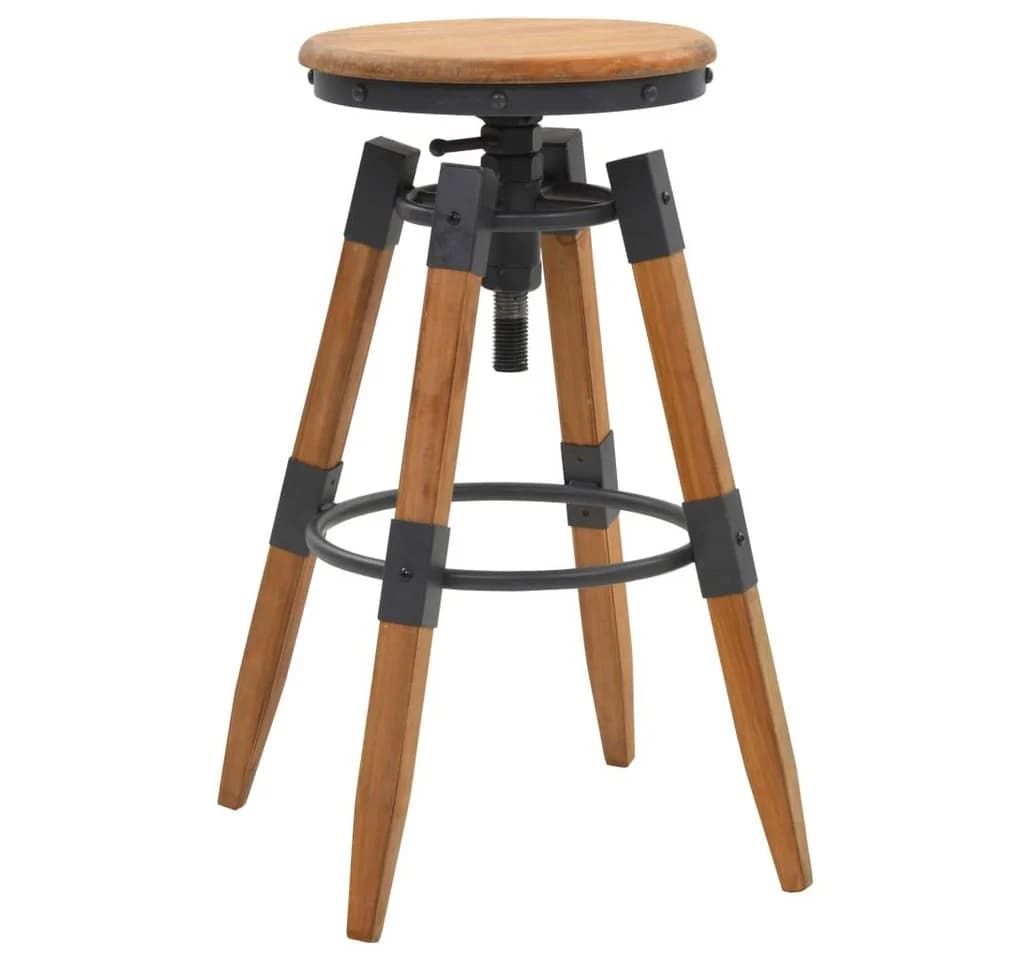 vidaXL Barhocker 2 Stk. Tanne Massivholz Stahl Industrie-Look