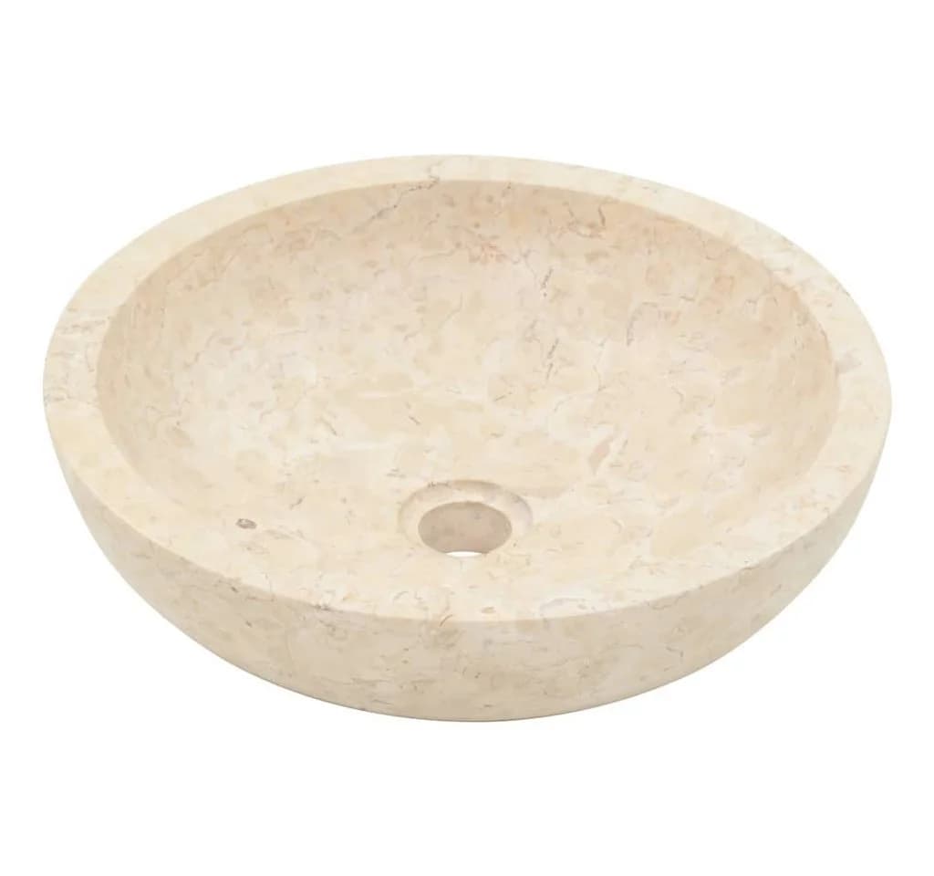 vidaXL Aufsatzwaschbecken Marmor Creme Modern