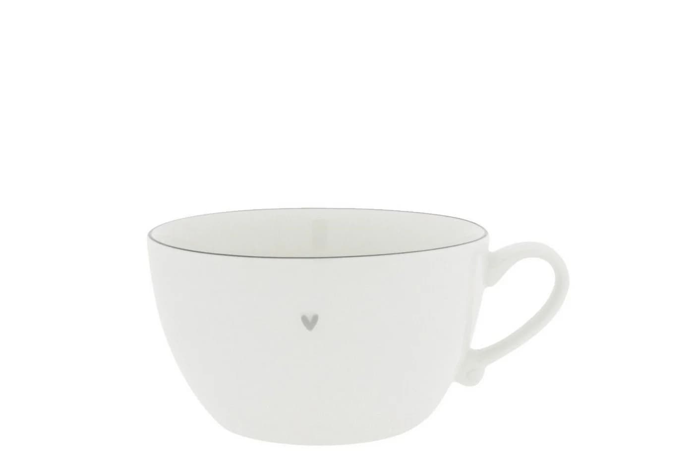 Bastion Collections Suppentasse Weiß Grau Herz Keramik 900ml