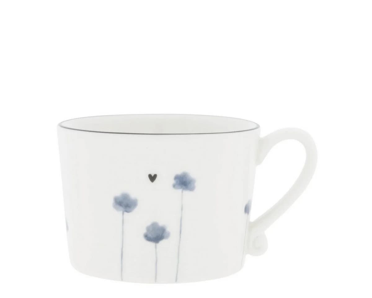 Bastion Collections Tasse Iris Blue Poppies Keramik Blau/Weiß