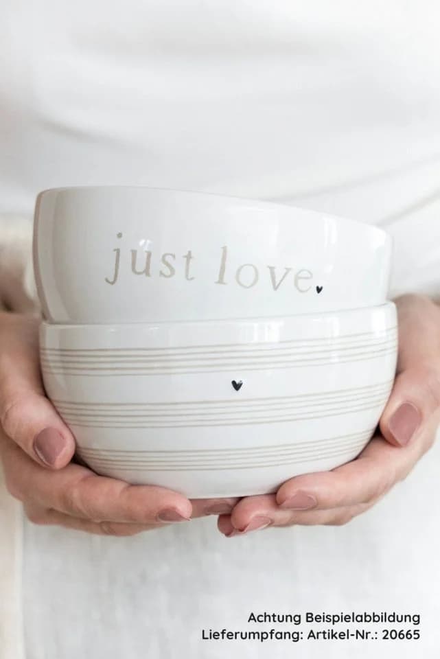 Bastion Collections Geschirr-Schale "Just Love" Weiß Keramik