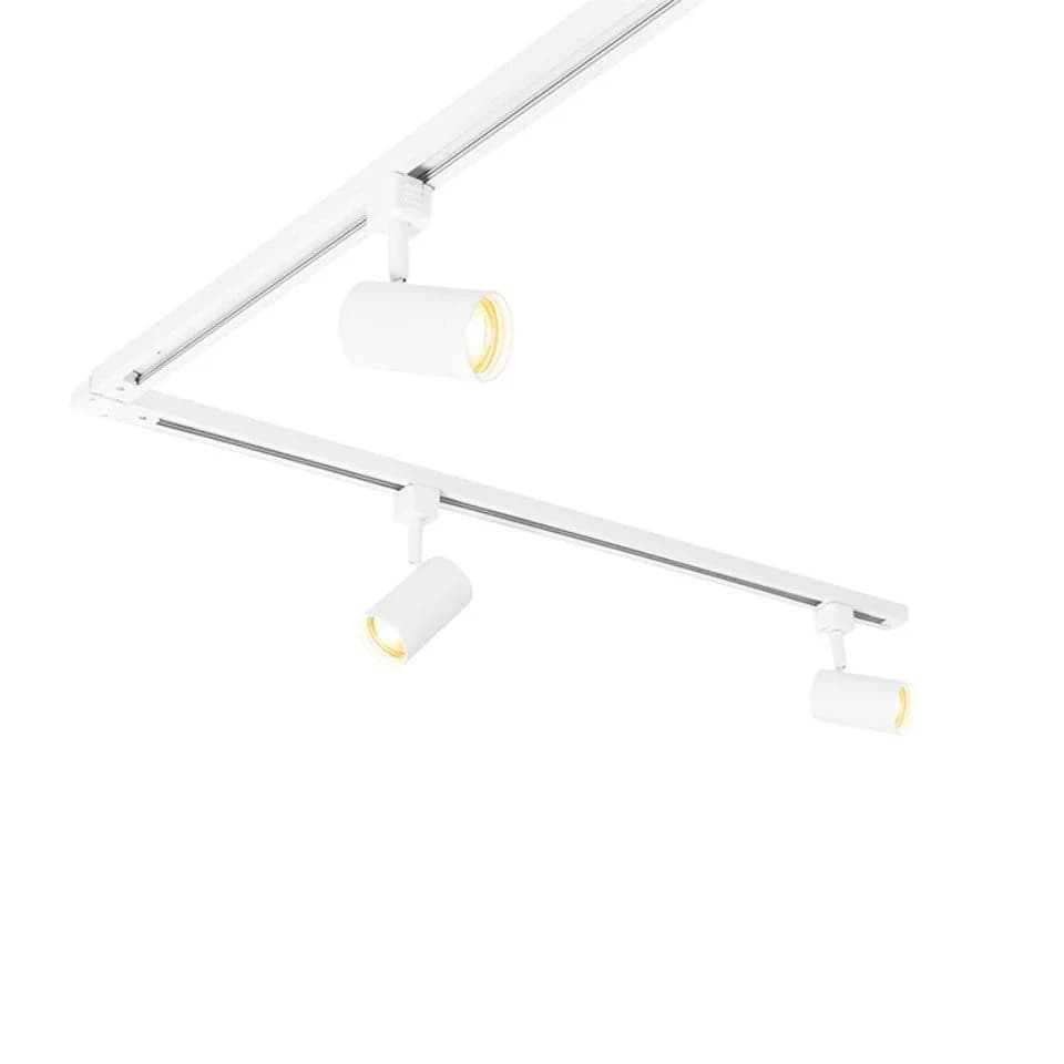 Qazqa Schienensystem Iconic Jeana 5-flammig Weiß Aluminium Modern