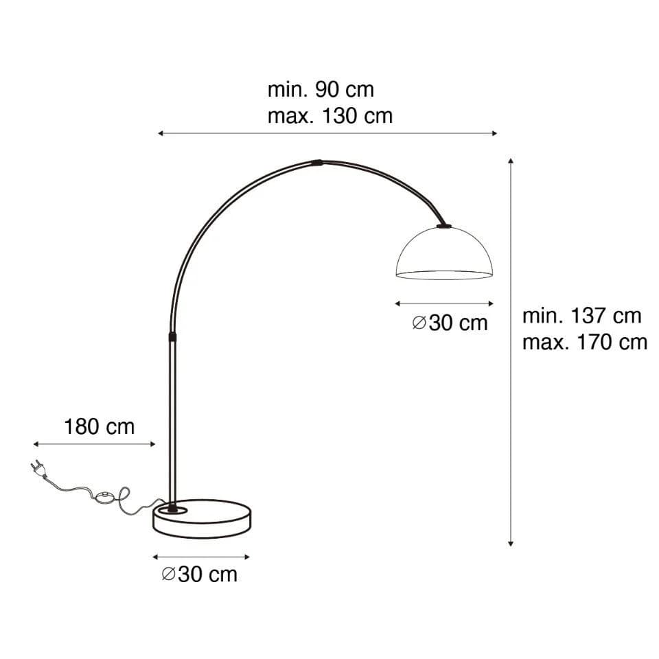 Qazqa Stehlampe Arc Basic LED E27 Messing Modern Stahl