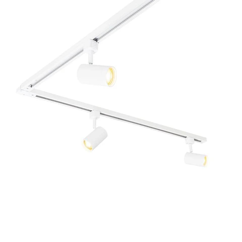 Qazqa Schienensystem Iconic Jeana 6-flammig Weiß Modern Stahl Deckenstrahler