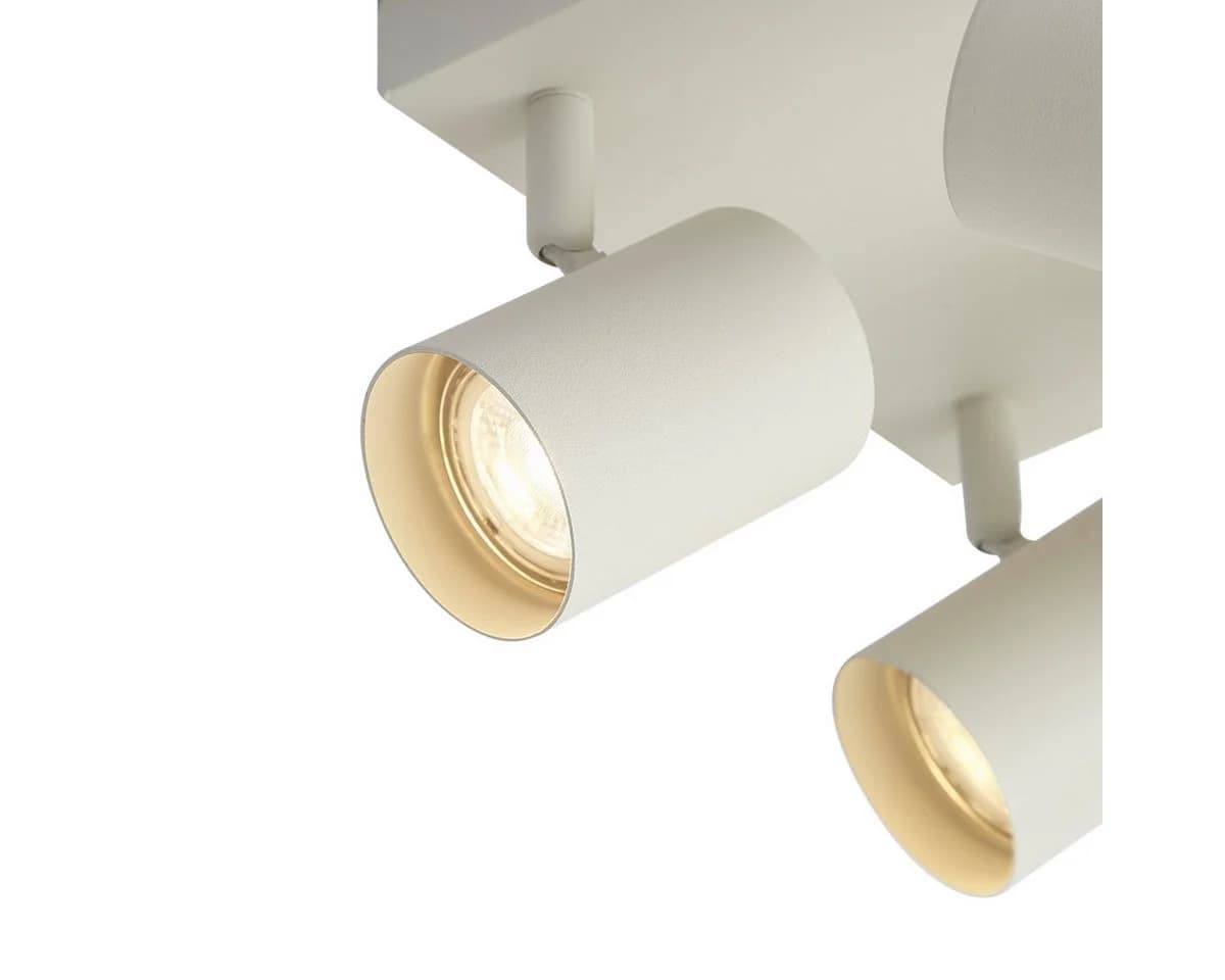 Qazqa LED Aufbaustrahler Jeana 4-flammig Beige Metall GU10