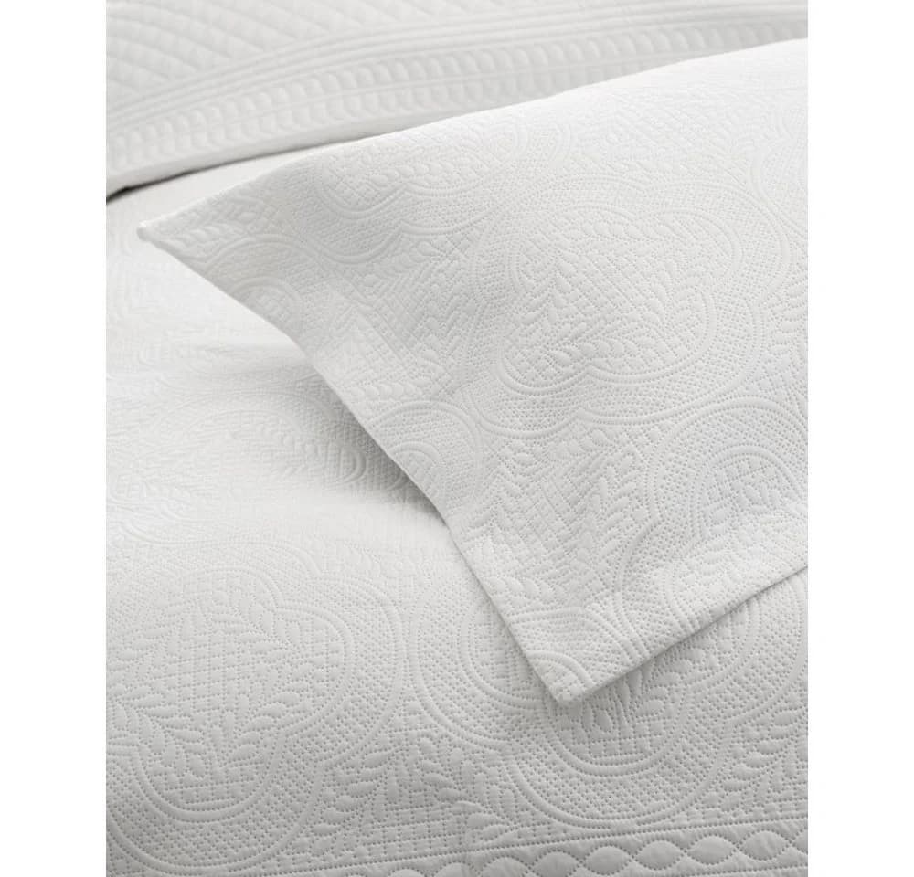 Sitheim® Tagesdecke Charlene Weiß 260x250 cm mit 2 Kissenbezügen
