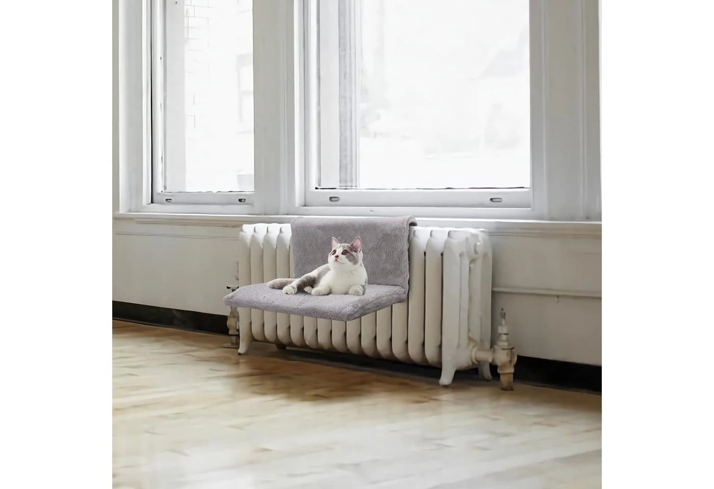 nobleza Katzen-Hängematte mit Metallrahmen Grau