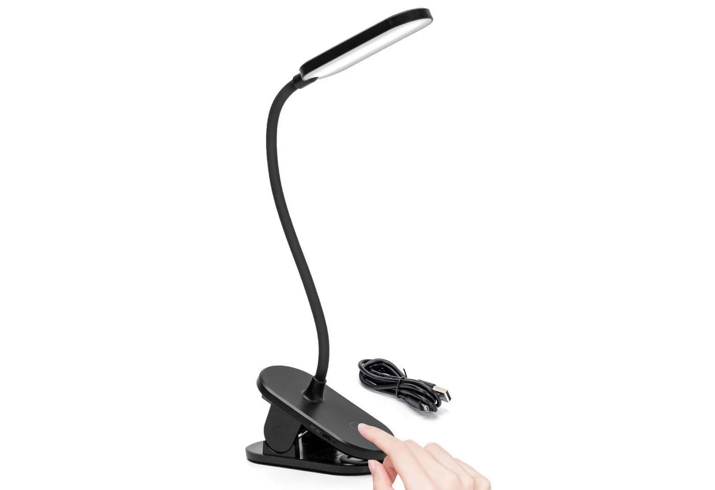 Aigostar LED Klemmtischleuchte Schwarz Wiederaufladbar USB