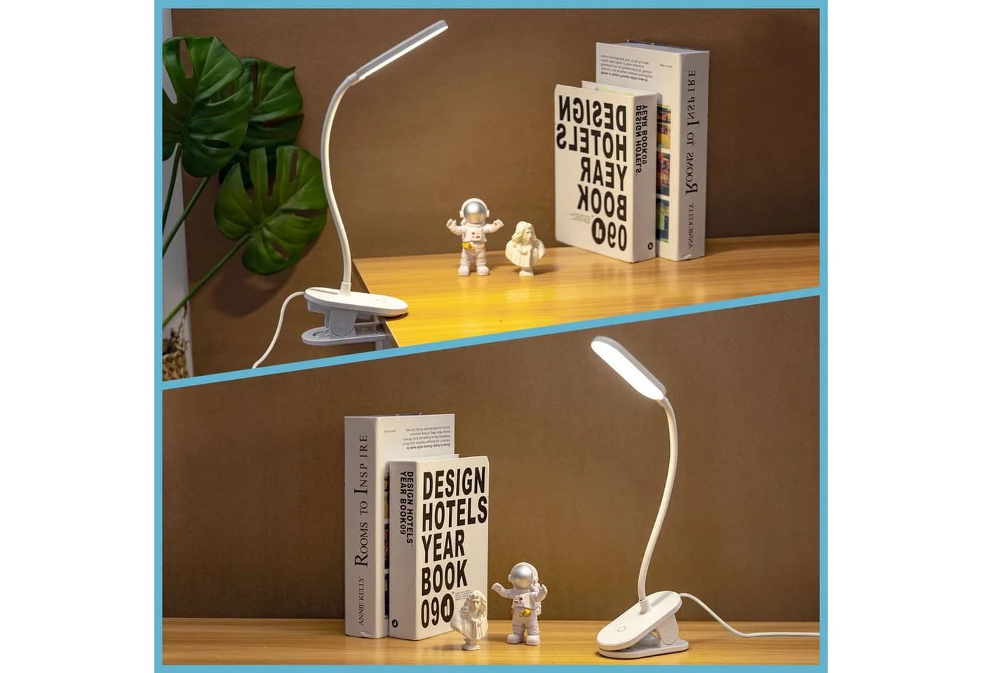 Aigostar Schreibtischlampe LED Leselampe mit 3 Helligkeitsmodi, USB-Ladekabel