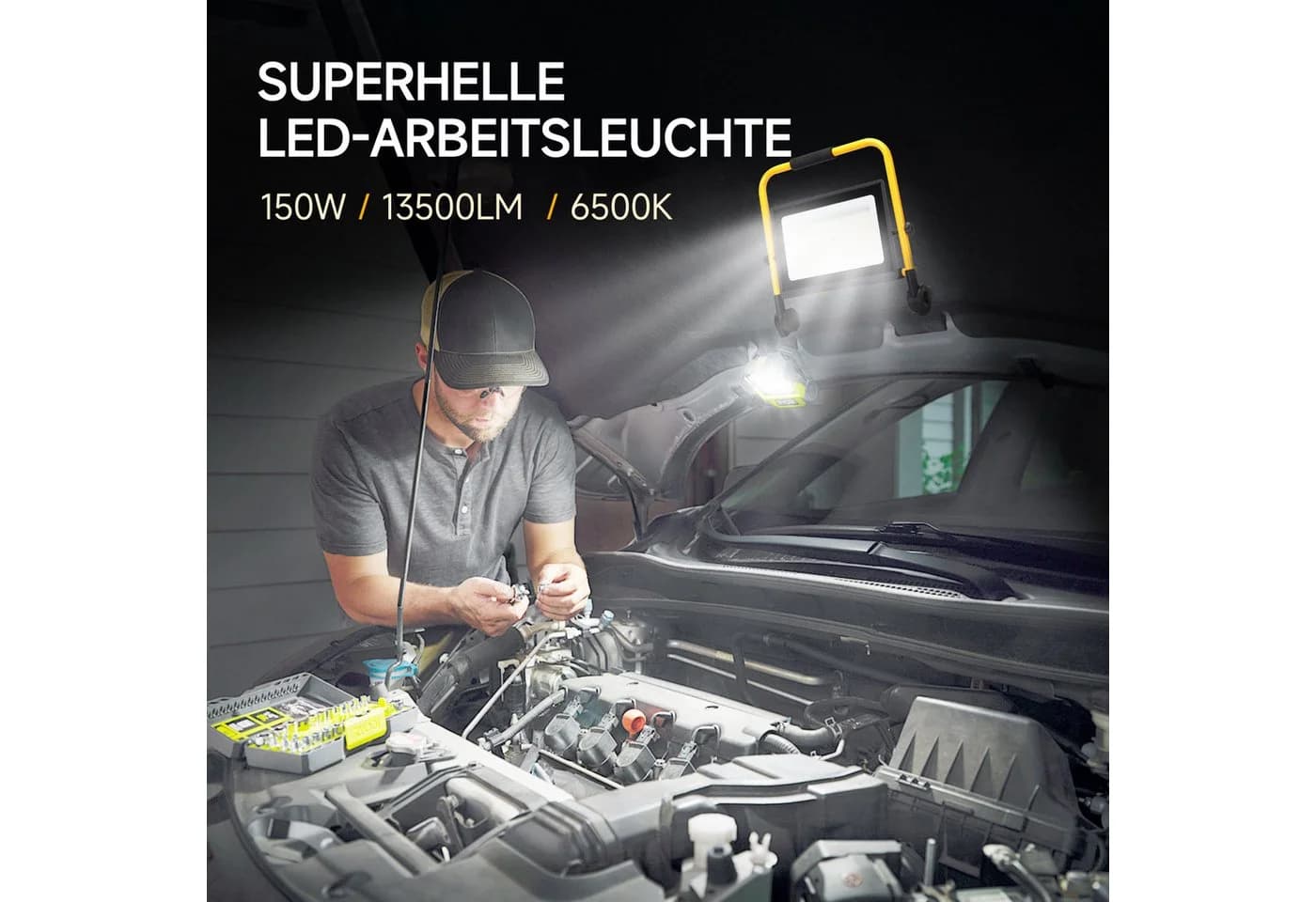 Aigostar LED Baustrahler 100W 9000LM IP65 Aluminium