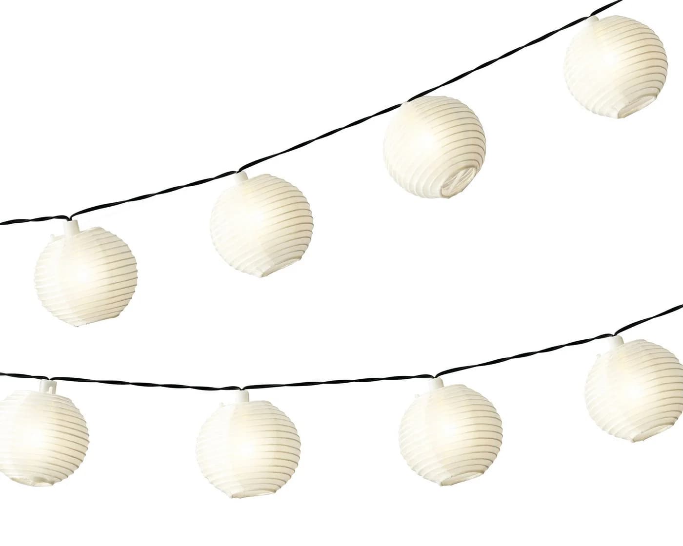 Lumineo LED Solarlichterkette Lampions 3,5m Nylon Warmweiß