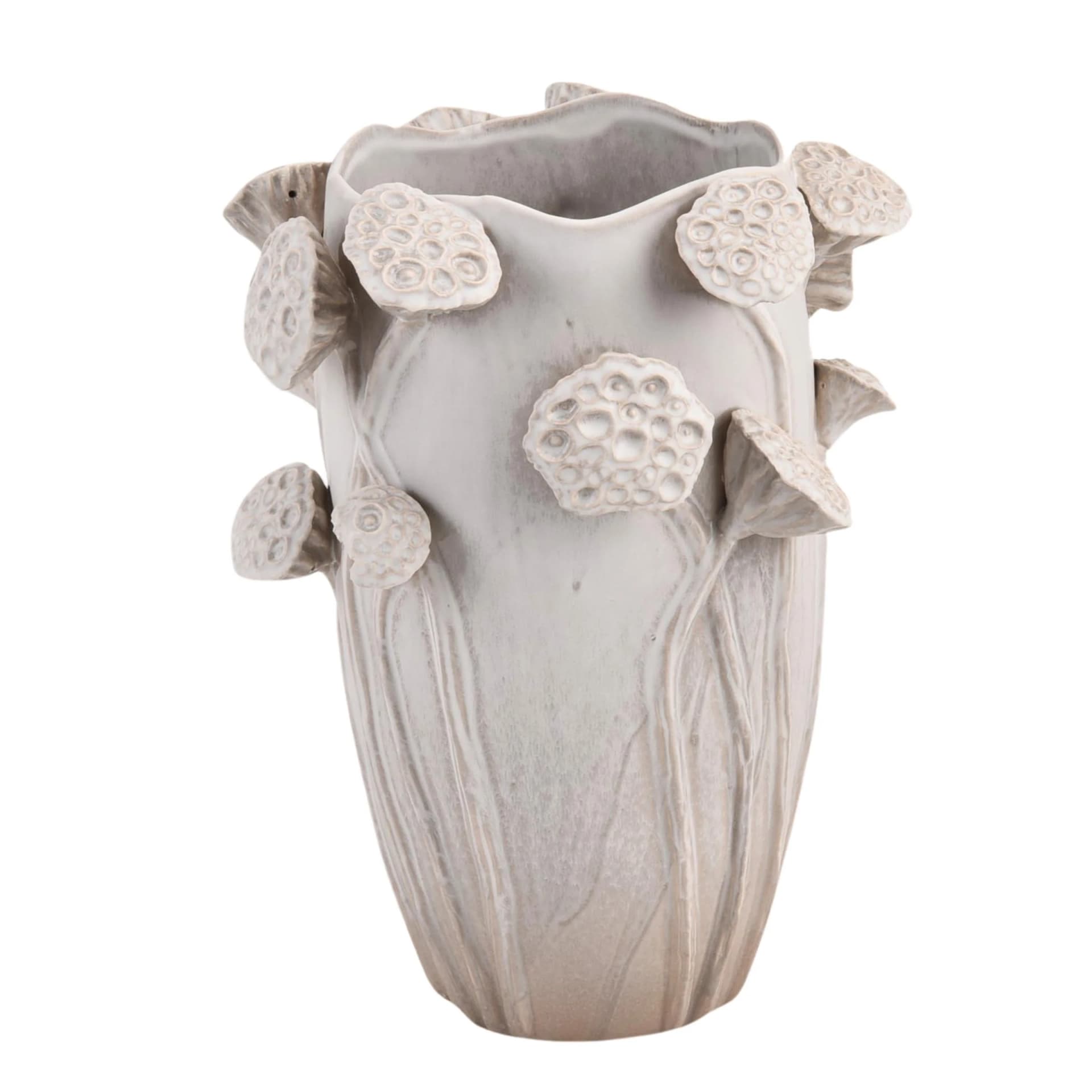 Vase LOTUS Weiß Steingut