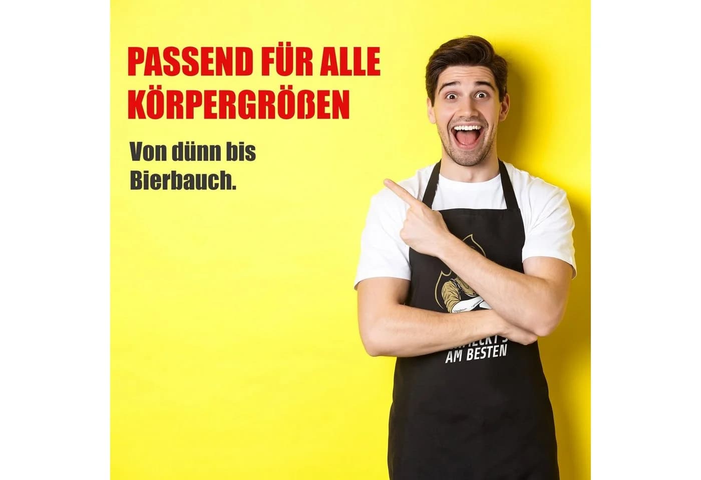 YORA Grillschürze für Männer 2-tlg. Set mit personalisierbarer Urkunde