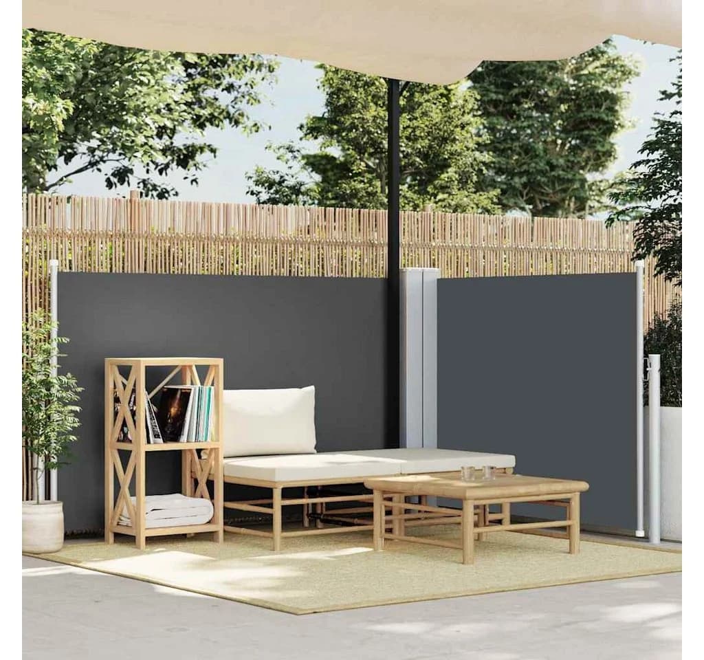 vidaXL Seitenmarkise Anthrazit Ausziehbar 120 x 600 cm