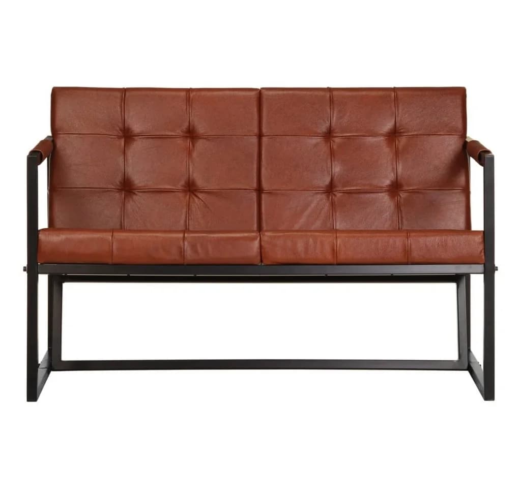 VIDAXL 2-Sitzer Sofa Braun Echtes Ziegenleder