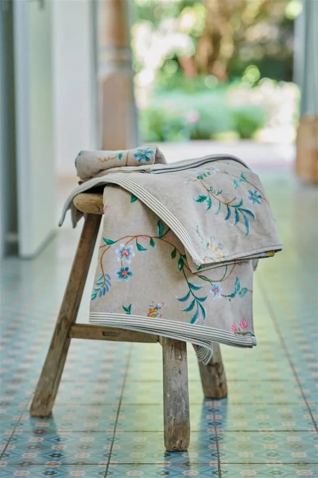 PiP Studio Les Fleurs Duschtuch Dunkelblau Baumwolle