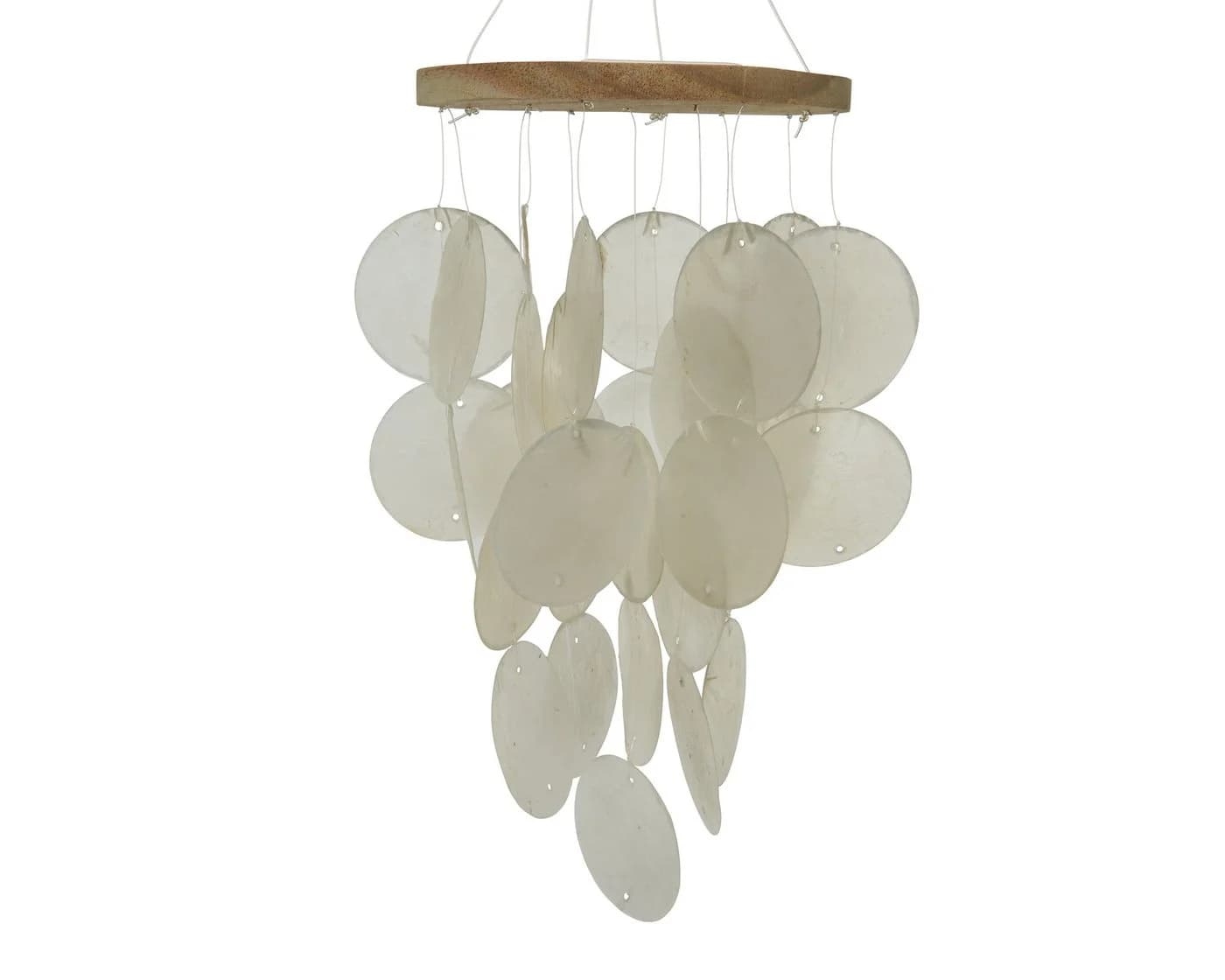 Decoris season decorations Windspiel Capiz Muscheln 15x24cm Perlmutt Weiß