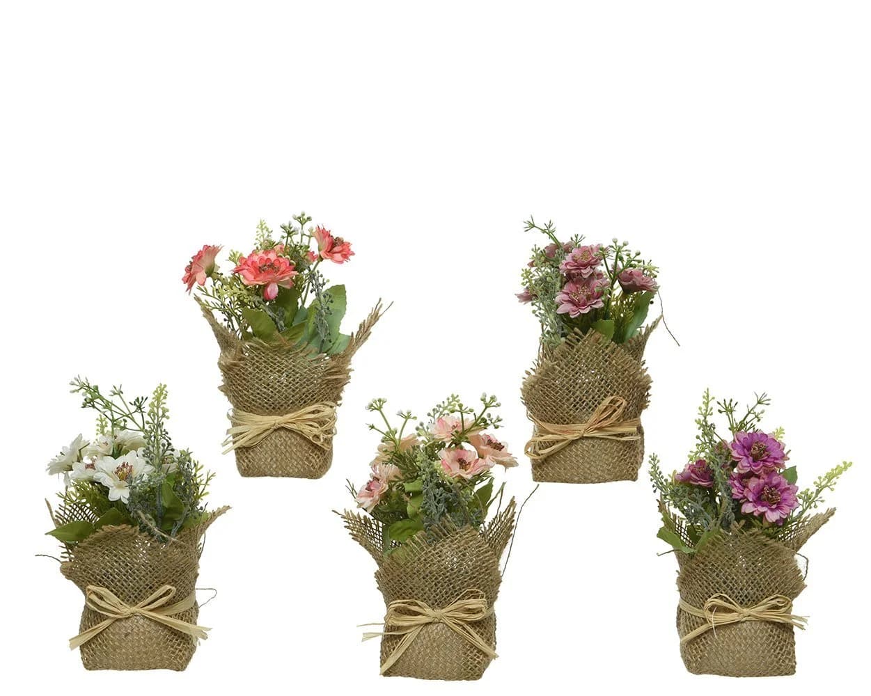 Kunstblume Kaemingk Kunstblumen im Jute Topf 17cm