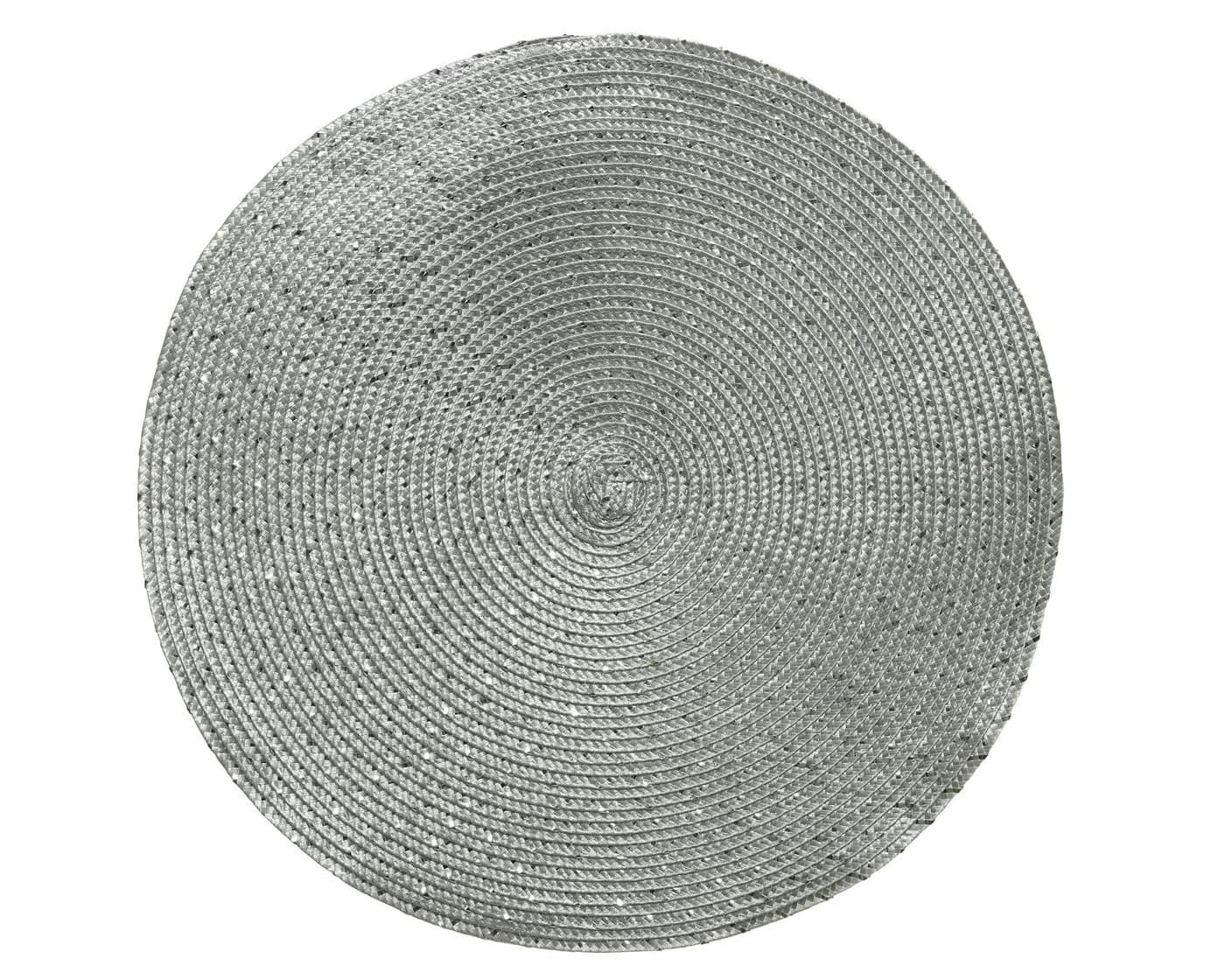 Kaemingk Platzset Rund 38cm Kunststoff Silber Tischset