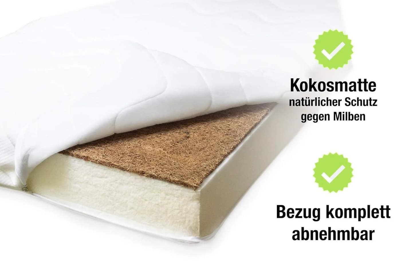 Ehrenkind Babymatratze mit Kokosplatte & Hygienebezug OEKO-TEX
