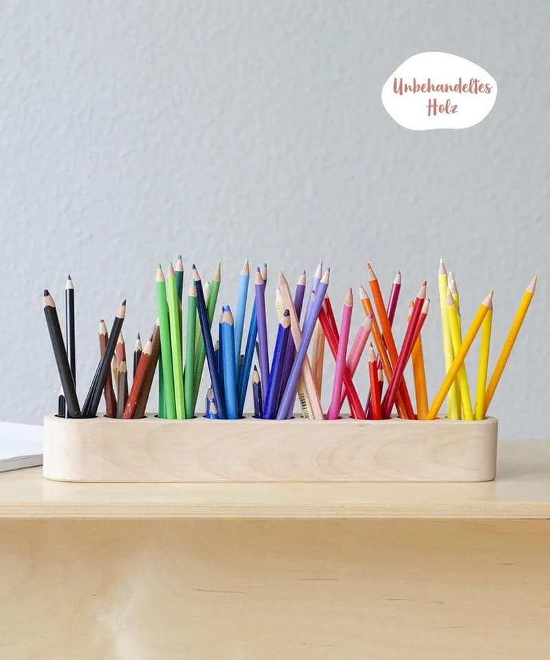 Ehrenkind Buntstifthalter Bunt Massivholz Montessori