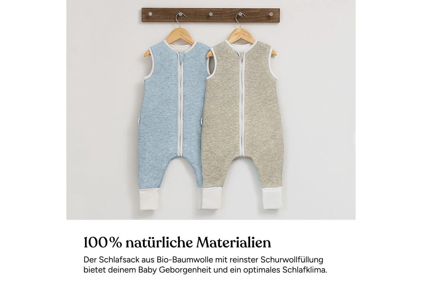 Ehrenkind Babyschlafsack mit Beinen Bio-Baumwolle & Schurwolle Ganzjährig