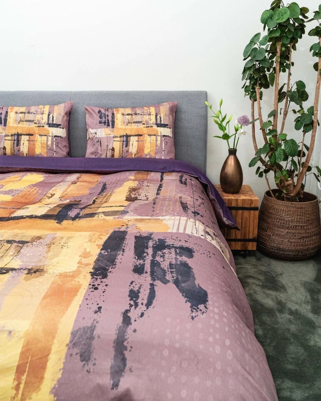 Kayori Bettwäsche Shima Lila Mako-Satin 100% Baumwolle