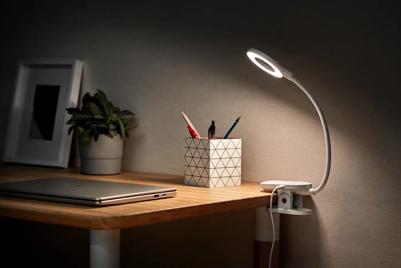 Philips LED Schreibtischlampe Forys mit Clip, Akku & Touchdim