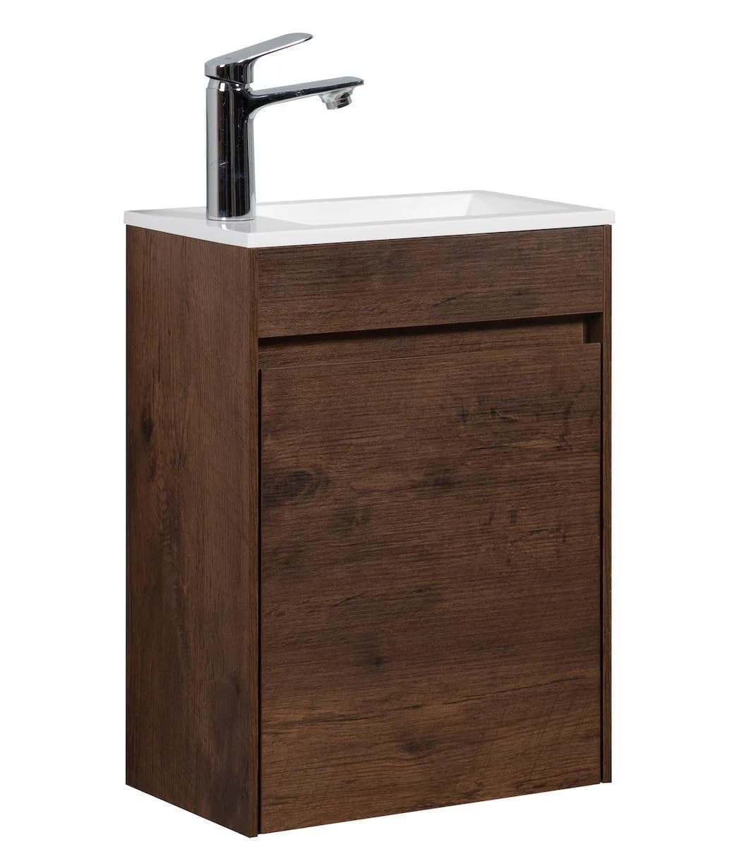 Badplaats Gäste-WC-Möbelset Sinta 2-teilig Braun Walnuss