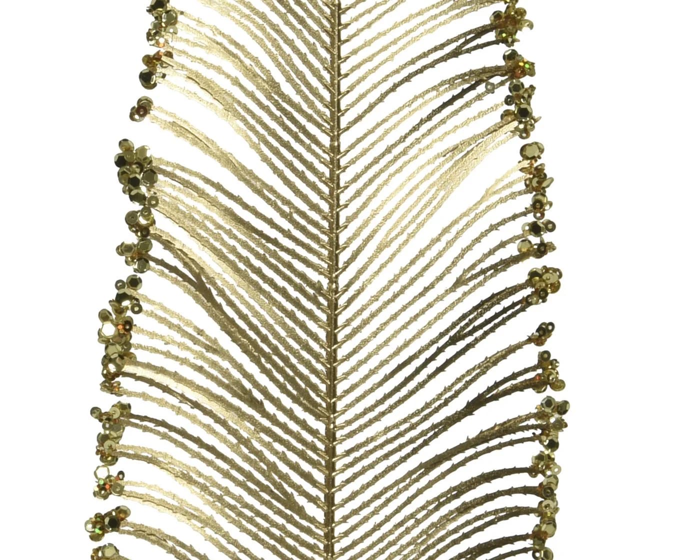 Kaemingk Kunstblume Farnblatt 79cm Gold mit Glitzer