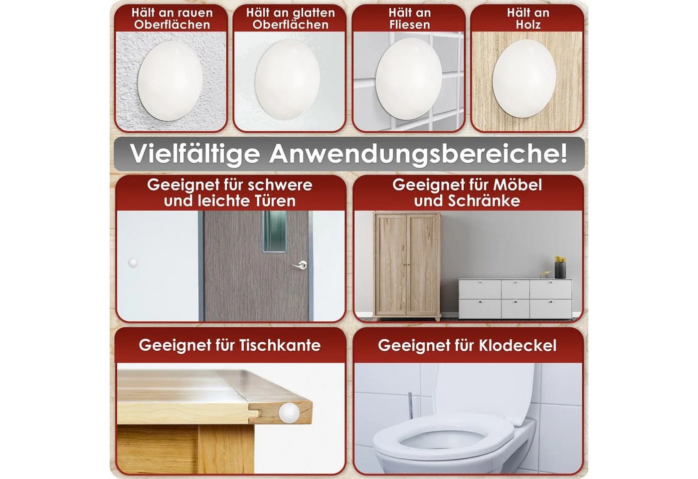 WEIDEBACH Türpuffer 12x Weiß Selbstklebend Wand