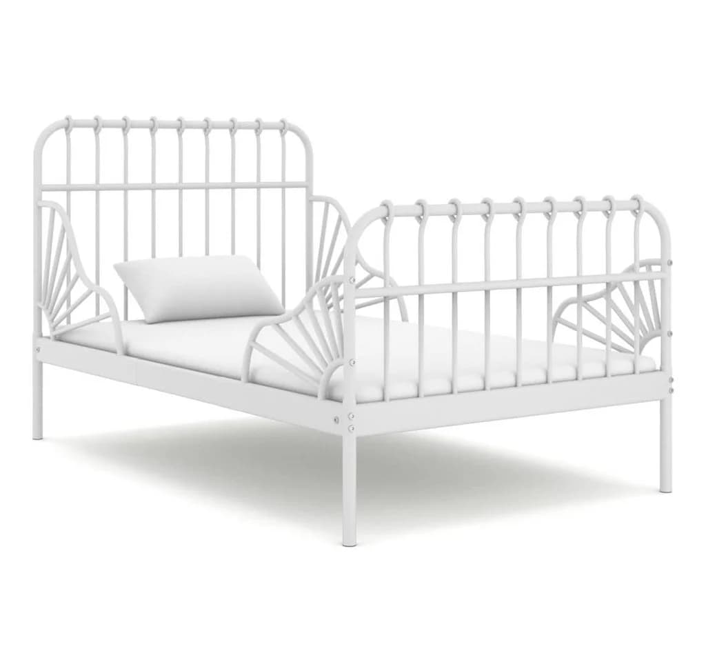 vidaXL Ausziehbett Weiß Metall