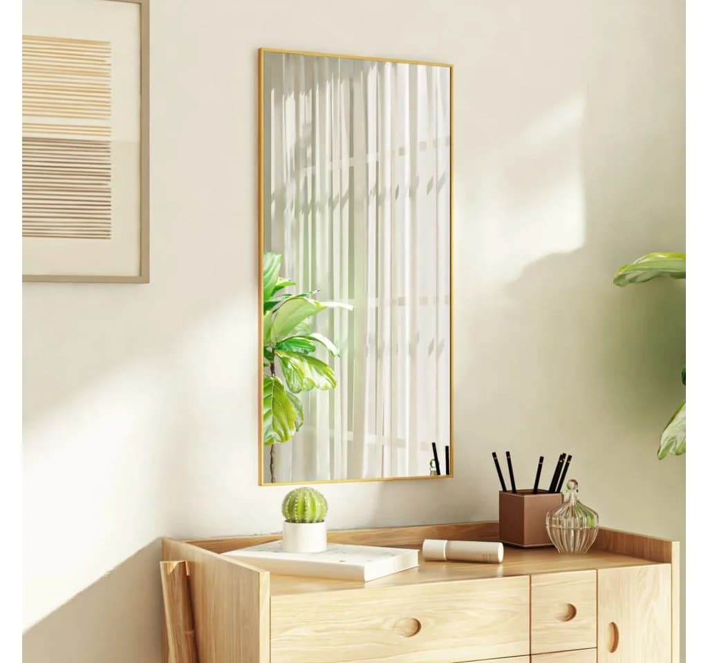 vidaXL Türspiegel Golden 40x80 cm Aluminium Glas