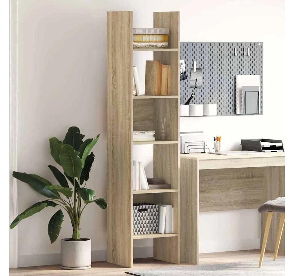 vidaXL Bücherregal Sonoma-Eiche 5 Fächer Holzwerkstoff