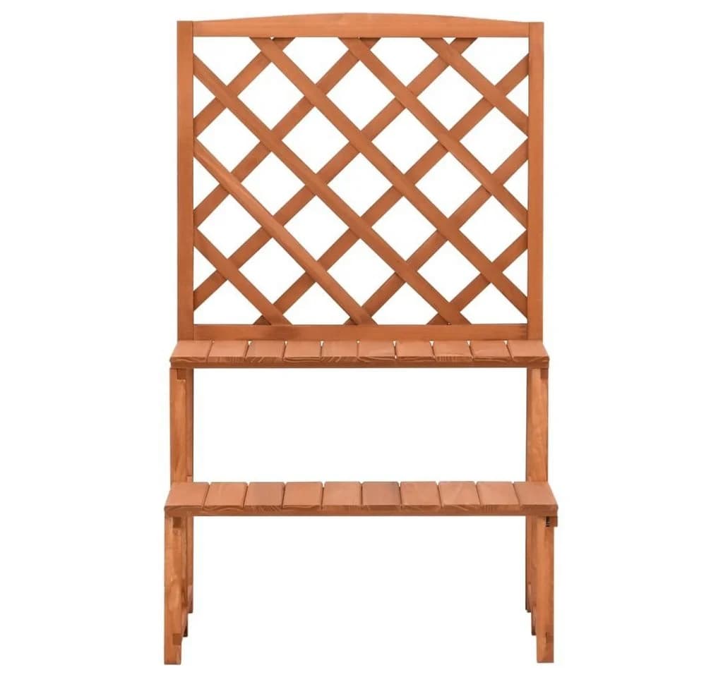 vidaXL Blumentreppe mit Rankgitter Massivholz Tanne Braun